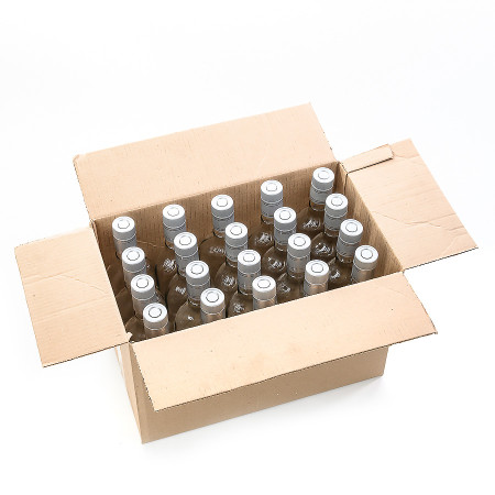 20 бутылок "Фляжка" 0,5 л с пробками гуала в коробке в Тюмени