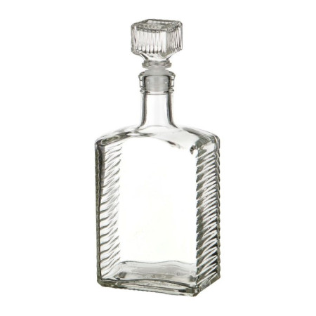 Бутылка (штоф) "Кристалл" стеклянная 0,5 литра с пробкой  в Тюмени